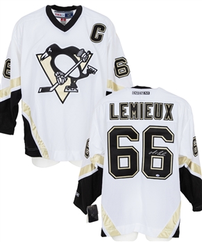 Mario Lemieux Early-2000s Pittsburgh Penguins Signed Captains Jersey with Reich COA