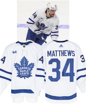 Auston Matthews 2022-23 Toronto Maple Leafs Game-Worn Stanley Cup Playoffs Jersey with Team and Resolution Photo-Matching LOA - Photo-Matched!