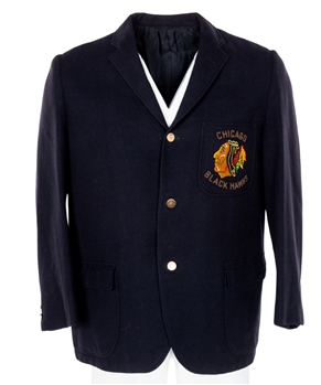 Robert D. Wilsons Vintage 1950s Chicago Black Hawks Blazer and Business Card - Responsible For Signing Bobby Hull! 