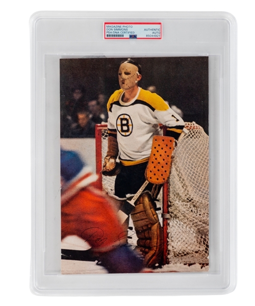 Vintage Late-1950s Don Simmons Boston Bruins Signed Cut Magazine Page Photograph - PSA/DNA Certified Authentic