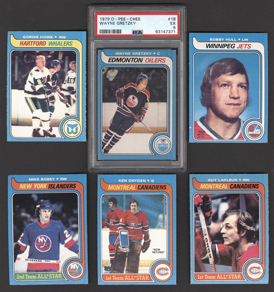1979-80 O-Pee-Chee Hockey Complete 396-Card Set Including #18 HOFer Wayne Gretzky Rookie Card (Graded PSA 5)