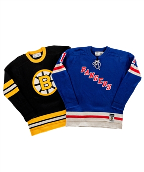 Deceased HOFers Lorne "Gump" Worsley and Frank Brimsek Signed "CCM Vintage" Custom Jerseys Plus Signed Photos with COAs