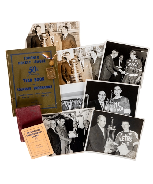 T.P. Toppings 1930s to 1970s Toronto Hockey League Memorabilia Collection Including Medals, Badges, Photos and Books