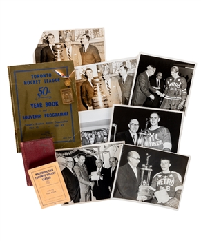 T.P. Toppings 1930s to 1970s Toronto Hockey League Memorabilia Collection Including Medals, Badges, Photos and Books