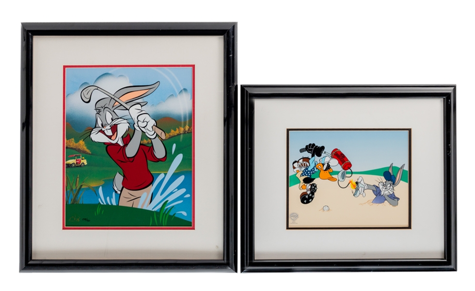 Warner Bros. Bugs Bunny and Daffy Duck Golfing Framed Limited-Edition Sericels (2)