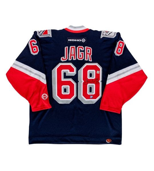 Jaromir Jagr Signed New York Rangers "Lady Liberty" Alternate Captains Koho Replica Jersey with COA