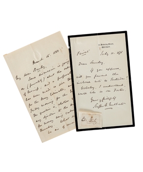 Circa Late-1800s Lord Stanley Signed "Stanley" Cut and Correspondence Letters (2) with LOA