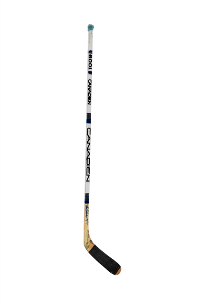 Glenn Andersons Mid-to-Late-1980s Edmonton Oilers Signed Canadien 6001 Game-Used Stick