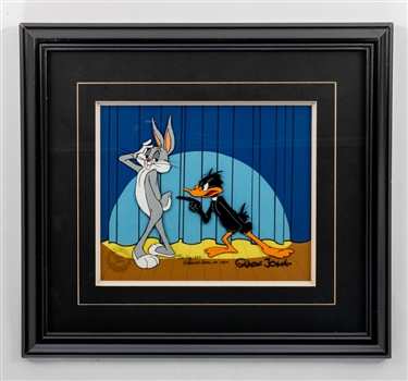Warner Brothers Bugs Bunny and Daffy Duck "Night of Nights" Chuck Jones Hand-Painted Limited Edition #046/100 Framed Animation Cel Display with COAs (20 1/2" x 18 1/2")