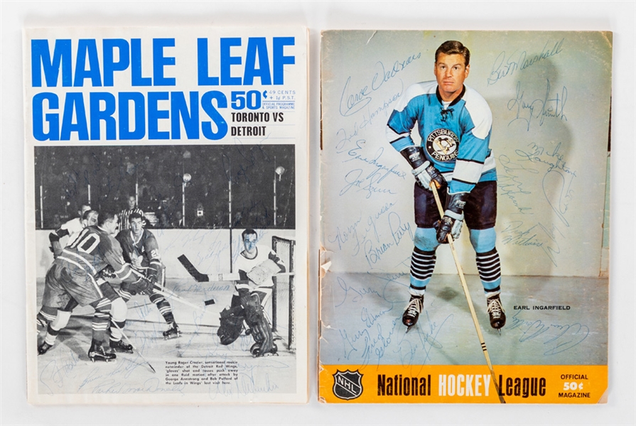 Detroit Red Wings (1964-65) and Oakland Seals (1968-69) Team-Signed Programs 