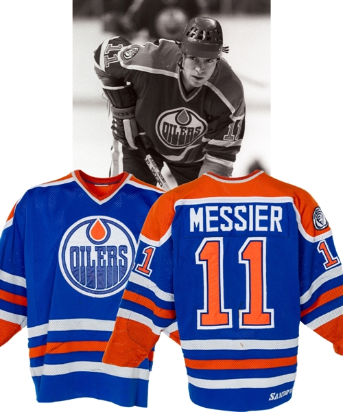 Mark Messiers 1981-82 Edmonton Oilers Game-Worn Jersey with MeiGray LOA and COR - Team Repairs! - 50-Goal Season! - Original Nameplate! - Numerous Photo-Matches!