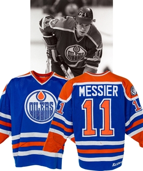 Mark Messiers 1981-82 Edmonton Oilers Game-Worn Jersey with MeiGray LOA and COR - Team Repairs! - 50-Goal Season! - Original Nameplate! - Numerous Photo-Matches!