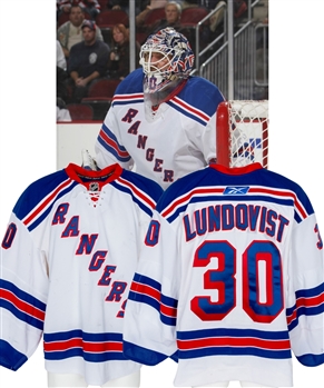 Henrik Lundqvists 2008-09 New York Rangers Game-Worn Jersey with LOA - Photo-Matched!