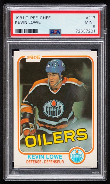 1981-82 O-Pee-Chee Hockey Card #117 HOFer Kevin Lowe Rookie - Graded PSA 9