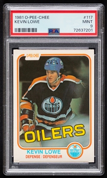 1981-82 O-Pee-Chee Hockey Card #117 HOFer Kevin Lowe Rookie - Graded PSA 9