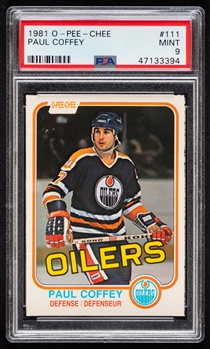 1981-82 O-Pee-Chee Hockey Card #111 HOFer Paul Coffey Rookie - Graded PSA 9