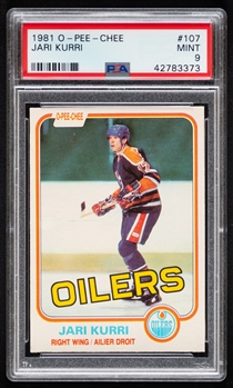 1981-82 O-Pee-Chee Hockey Card #107 HOFer Jari Kurri Rookie - Graded PSA 9