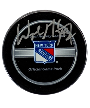 Wayne Gretzky Signed New York Rangers Official NHL Game Puck 