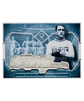 Jeff Malone Custom Signature Cut Hockey Card - "Quebec Bulldogs 1912-13" Notation!