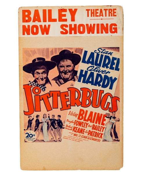 Jitterbugs 1943 Laurel & Hardy Movie Window Card (14" x 22") 