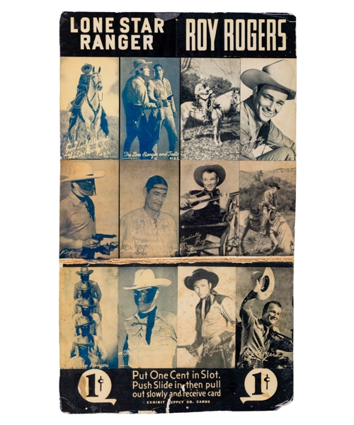 Lone Ranger / Roy Rogers 1950s Exhibit Card Vending Machine Sign (12 1/2" x 21")