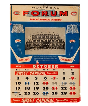 Montreal Forum 1954-55 Sweet Caporal Canadiens Calendar 